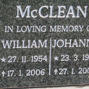McCLEAN William 1954-2006 :: McCLEAN Johanna 1925-2006