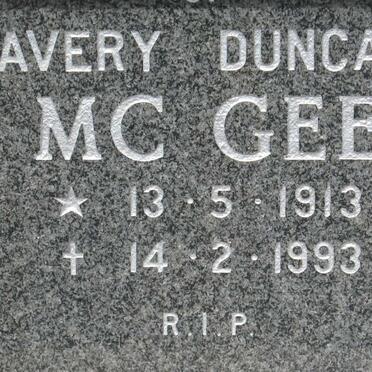 MC GEE Avery Duncan 1913-1993