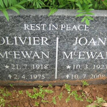 McEWAN Olivier 1918-1975 &amp; Joan 1923-2008