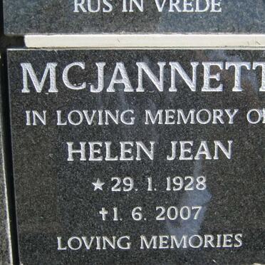 McJANNETT Helen Jean 1928-2007