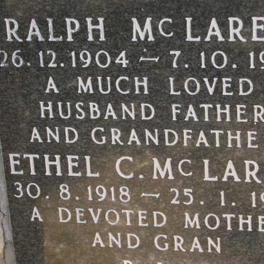 MC LAREN Ralph 1904-1979 &amp; Ethel C. 1918-1995