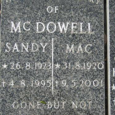 McDOWELL Mac  1920-2001 &amp; Sandy 1923-1995