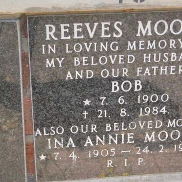 MOORE Reeves 1900-1984 &amp; Ina Annie 1905-1985