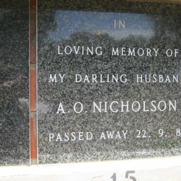 NICHOLSON A.O. -1989