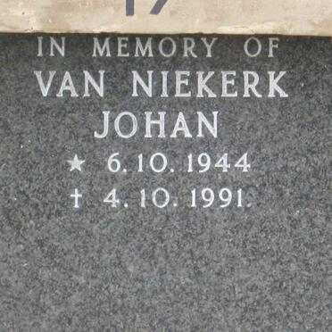 NIEKERK Johan, van 1944-1991