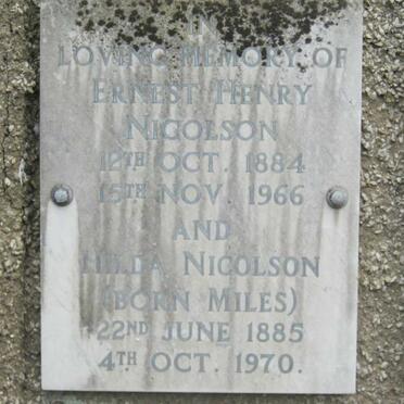 NICOLSON Ernest Henry 1884-1966 &amp; Hilda MILES 1885-1970