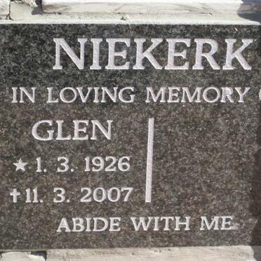 NIEKERK Glen 1926-2007 