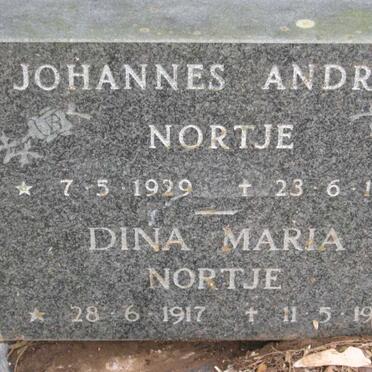 NORTJE Johannes Andries 1929-1983 &amp; Dina Maria 1917-1990