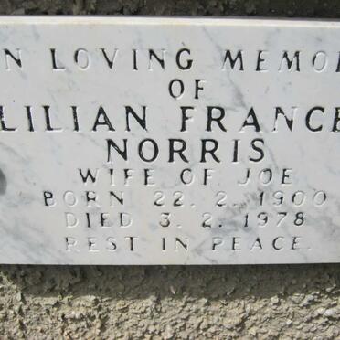 NORRIS Lilian Frances 1900-1978