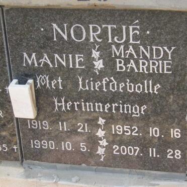 NORTJE Manie 1919-1990 :: NORTJE Mandy Barrie 1952-2007
