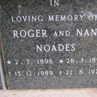 NOADES Roger 1896-1989 &amp; Nan 1894-1976