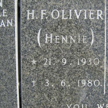 OLIVIER H.F. 1930-1980