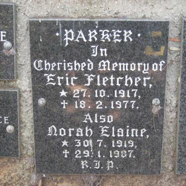 PARKER Eric Fletcher 1917-1977 &amp; Norah Elaine 1919-1987