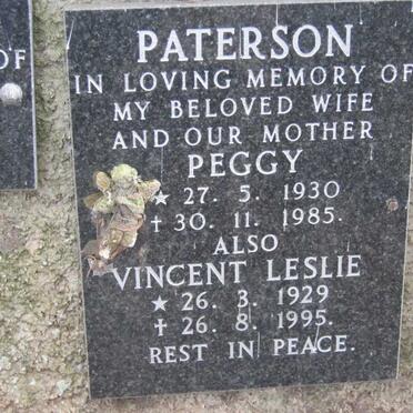 PATERSON Vincent Leslie 1929-1995 &amp; Peggy 1930-1985