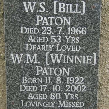 PATON W.S. -1966 &amp; W.M. 1922-2002