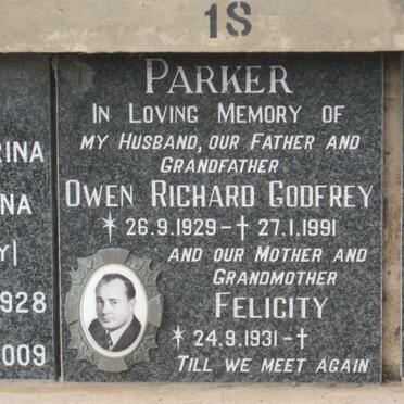 PARKER Owen Richard Godfrey 1929-1991 &amp; Felicity 1931-