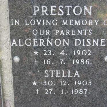 PRESTON Algernon Disney 1902-1986 &amp; Stella 1903-1987