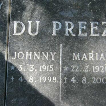 PREEZ Johnny, du 1915-1998 &amp; Maria 1920-2000 