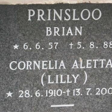 PRINSLOO Brian 1957-1988 :: PRINSLOO Cornelia Aletta 1910-2001