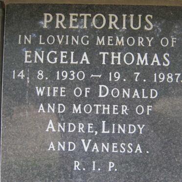 PRETORIUS Engela Thomas 1930-1987 