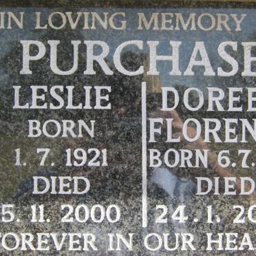 PURCHASE Leslie 1921-2000 &amp; Doreen Florence 1919-2005