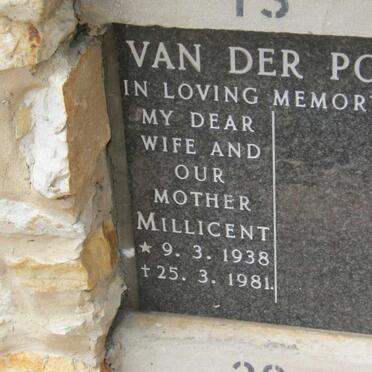 POEL Millicent, van der 1938-1981