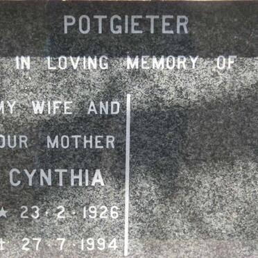 POTGIETER Cynthia 1926-1994