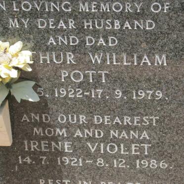 POTT Arthur William 1922-1979 &amp; Irene Violet 1921-1986
