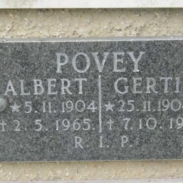 POVEY Albert 1904-1965 &amp; Gertie 1908-1988