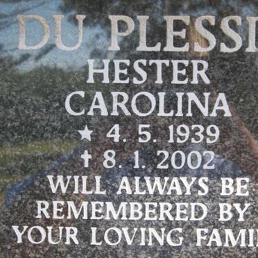 PLESSIS Hester Carolina, du 1939-2002