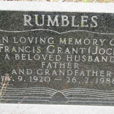 RUMBLES Francis Grant 1920-1988