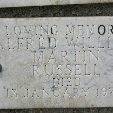 RUSSELL Alfred William Martin -1972