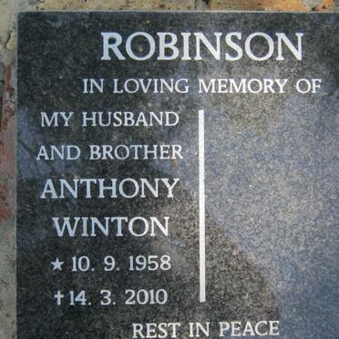 ROBINSON Anthony Winton 1958-2010