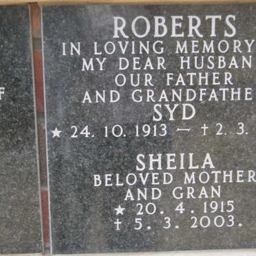 ROBERTS Syd 1913-1985 &amp; Sheila 1915-2003