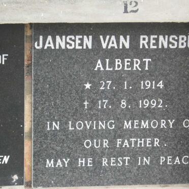 RENSBURG Albert, Jansen van 1914-1992