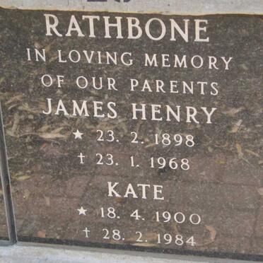 RATHBONE James Henry 1898-1968 &amp; Kate 1900-1984