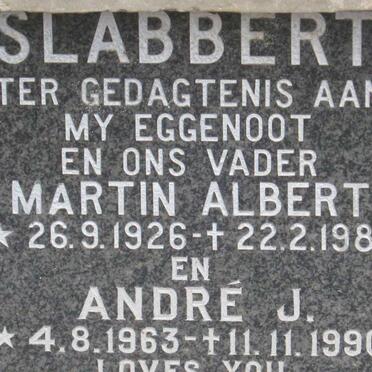 SLABBERT Martin Albert 1926-1989 :: SLABBERT Andre J. 1963-1990