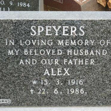 SPEYERS Alex 1916-1986