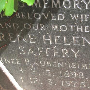 SAFFERY Irene Helena nee RAUBENHEIMER 1898-1975