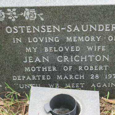 SAUNDERS Jean Crichton, Ostensen -1976