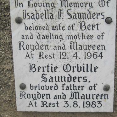 SAUNDERS Bertie Orville -1983 &amp; Isabella F. -1964