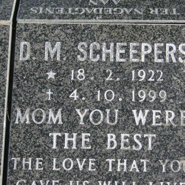 SCHEEPERS D.M. 1922-1999