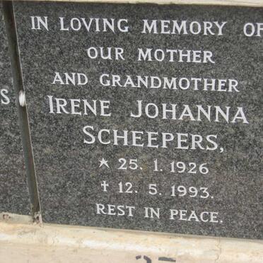 SCHEEPERS Irene Johanna 1926-1993