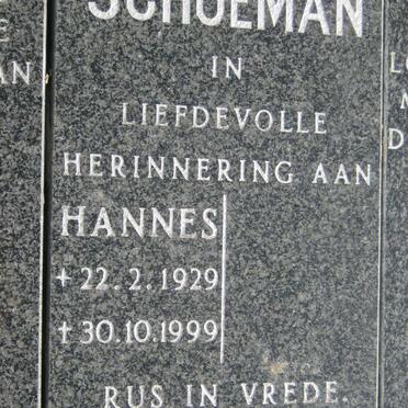 SCHOEMAN Hannes 1929-1999