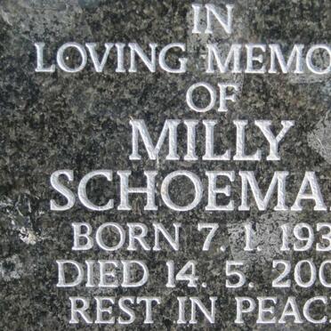 SCHOEMAN Milly 1931-2007