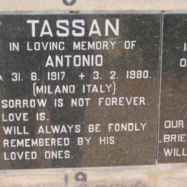 TASSAN Antonio 1917-1980
