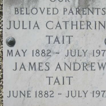 TAIT James Andrew 1882-1973 &amp; Julia Catherine 1882-1973