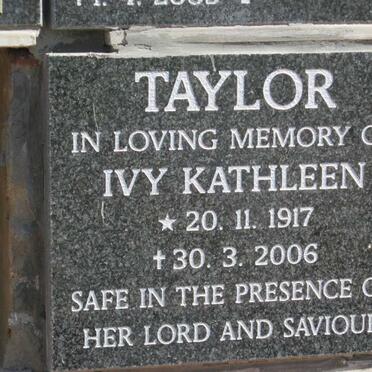 TAYLOR Ivy Kathleen 1917-2006