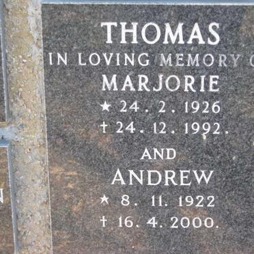 THOMAS Andrew 1922-2000 &amp; Marjorie 1926-1992