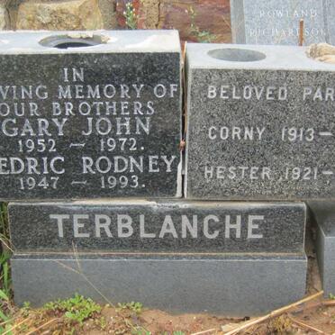 TERBLANCHE Gary John 1952-1972 :: TERBLANCHE Cedric Rodney 1947-1993 :: TERBLANCHE Corny 1913-1979 &amp; Hester 1921-1981
